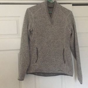 Eddie Bauer grey fleece lined sweater